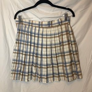 Plaid Pleated Mini Skirt